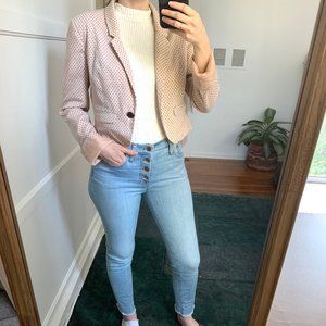 H&M Pink Polka Dot Crop Blazer